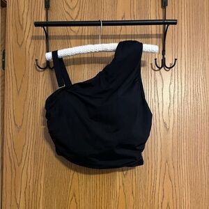 Lands’ End Sz 12DDD Off The Shoulder Black Midkini- Swim Top